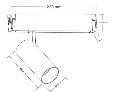 Трековый светильник магнитный 220V Crystal Lux Space 220 CLT 0.35 003 10W BL 4000K