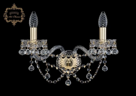 Бра Art Classic 10.26 10.26.2.165.Gd.B (220V, хрусталь, подвески, подсвечник, свеча)