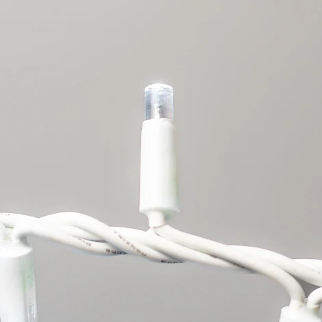 Гирлянда Нить Шатровая с колпачком 10м белая с мерцанием белого диода, 300 LED, провод белый каучук Laitcom PST300BLWCAP-18-2W