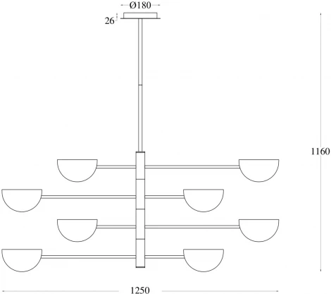 Потолочная люстра на штанге Maytoni Mollis MOD126PL-08B (220V)