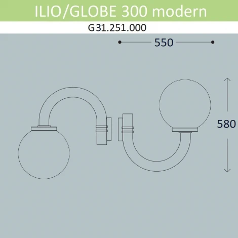 Настенный фонарь уличный Fumagalli Globe 300 Modern G31.251.000.AYE27 (220V, шар, IP55)