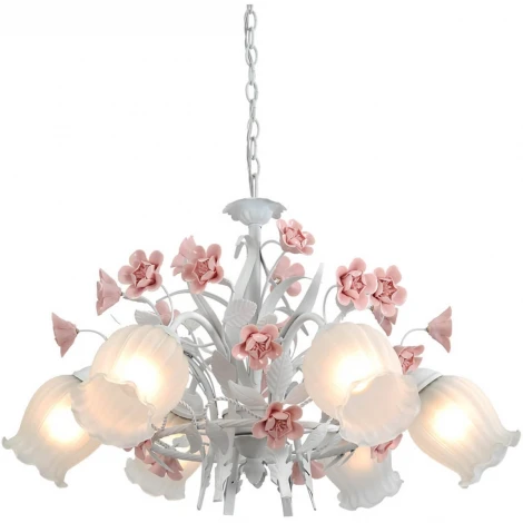 Подвесная люстра Lucia Tucci Fiori Di Rose 106.6 (220V, муранское стекло, на цепи, цветы, ветки, розы)