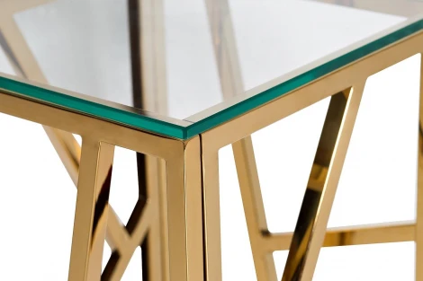 Журнальный стол Garda Decor 47ED-FS015GOLD (Золото/Прозрачный)