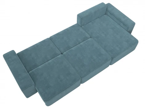Диван угловой Лига-074 угол универсальный (ДСП/Пластик/Велюр/Бирюзовый) Лига Диванов 129861