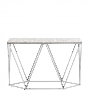 Консоль Stool Group Авалон 122*41 серый мрамор сталь серебро УТ000036335