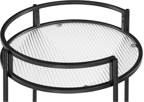 Журнальный столик Woodville Kotani 50х79 black / clear 15595