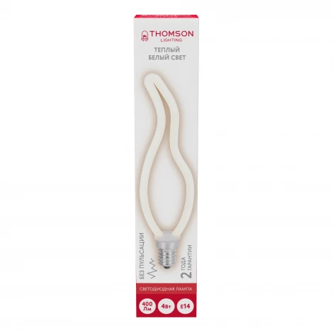 Лампочка светодиодная филаментная белая свеча на ветру E14 4W Thomson Deco Tail Candle TH-B2390