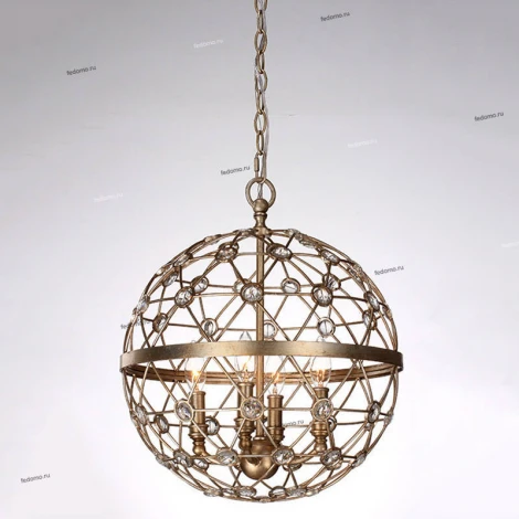 Подвесная люстра L'Arte Luce Ragusa L51104.68 (220V, хрусталь, на цепи, подсвечник, свеча, шар)