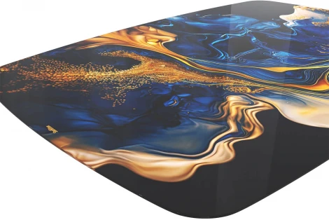 Стол Sheffilton SHT-TU30-2/TT32 118/77 стекло/МДФ черный/синий сапфир