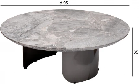 Стол журнальный натур.серый мрамор d 95*35см Garda Decor арт.57EL-79701