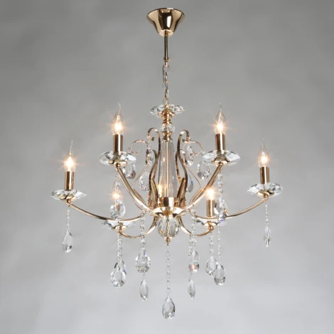 Подвесная люстра De City Свеча 683014606 (220V, хрусталь, подвески, на цепи, подсвечник, свеча)