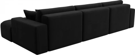 Диван угловой Лига-036 НПБ Классик Лонг правый угол (Черный/Микровельвет) Лига Диванов арт.121382