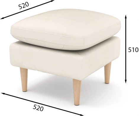 Пуф Arsko Корс молочный велюр