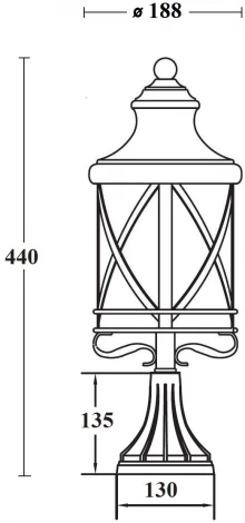 Наземный фонарь Oasis Light LUCERNA 84804 Bl (220V, фонарь, IP44)