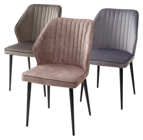 Стул SEATTLE-V СЕРЫЙ #27, велюр / черный каркас