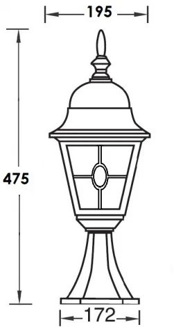 Наземный фонарь Oasis Light QUADRO M lead GLASS 79904MlgY Bl (220V, фонарь, IP44)