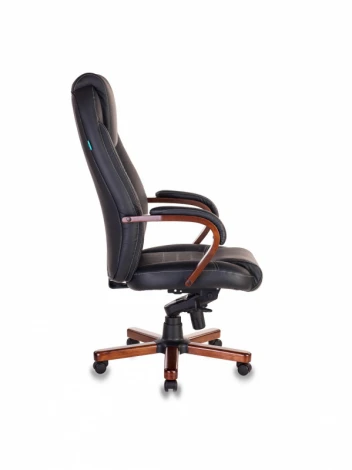 Кресло руководителя Бюрократ T-9923MAHOGANY черный кожа крестовина металл/дерево