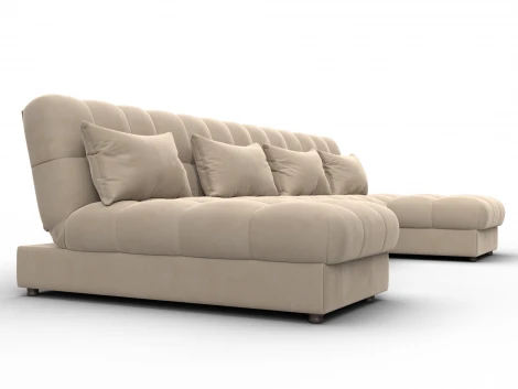 Диван П-образный Лига-116 НПБ (ДСП,ЛДСП,Велюр/Бежевый) Лига Диванов 137326