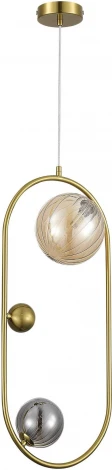 Подвесной светильник ST Luce Sphere SL1515.303.02 Латунь/Янтарный,Дымчатый G9 2*5W 4000K (220V, на проводе, шарики)
