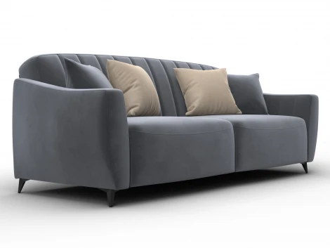 Диван-книжка Лига-095 НПБ (ДВП,ДСП,ЛДСП,Брус,Фанера,ЛДВП/Металл/Велюр/Серый) Лига Диванов 132534