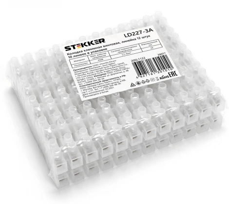 Клемма винтовая 12 пар Stekker 39077