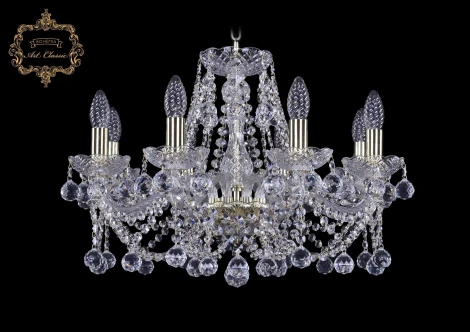 Подвесная люстра Art Classic 11.21 11.21.8.200.Gd.B (220V, хрусталь, на цепи, подсвечник, свеча)