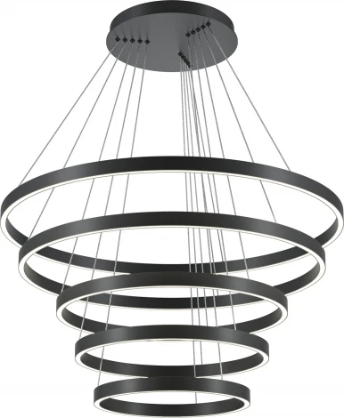 Подвесной светильник ярусный светодиодный Maytoni Rim MOD058PL-L200BK (220V, на тросе)