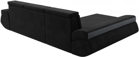 Диван угловой Лига-032 левый угол (Черный,Серый/Велюр) Лига Диванов арт.121648L