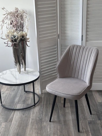 Стул РОССО 360 град. поворот. цвет B22 Серый, велюр / черный каркас M-City 64754