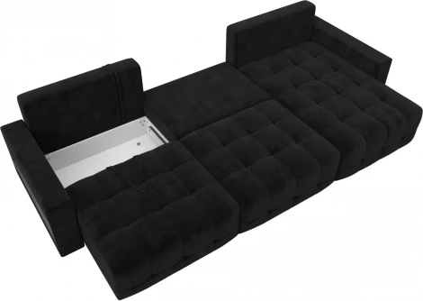 Диван угловой с полками Лига-053 НПБ Лонг Лига Диванов (Велюр) арт.128963