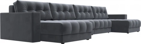 Диван П-образный с декором Лига-049 НПБ Лонг Лига Диванов (Велюр) арт.128560