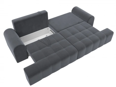 Диван прямой Лига-080 (ДСП/Пластик/Велюр/Серый) Лига Диванов 131117