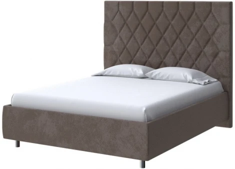 PROxSON Кровать Rhomby без основания (Ткань: Велюр Casa Кофейный) 200x200