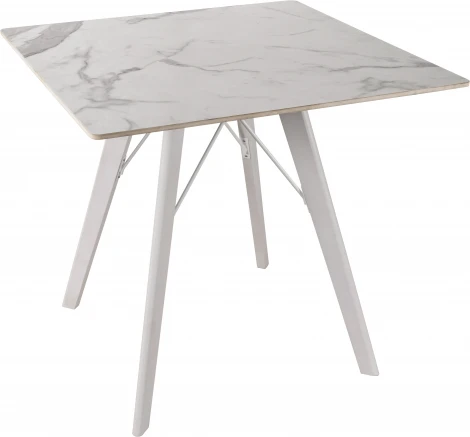 Стол обеденный обеденный JET CERAMIC квадратный 80*80 (Дерево бук, Выбеленное)