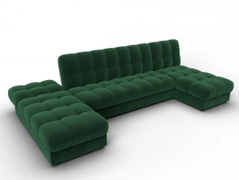 Диван П-образный Лига-116 НПБ (ДСП,ЛДСП,Велюр/Зеленый) Лига Диванов 137328