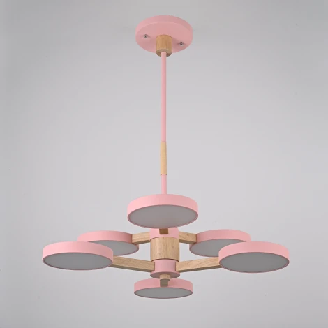 Потолочная люстра Wi-Fi на штанге Turna Dbl L6 Pink By ImperiumLoft Turna-Dbl01 (LED, 220V, голосовое управление, умный дом - Алиса)