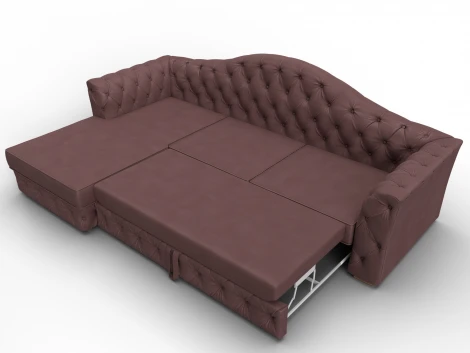 Диван угловой Артис левый угол (Брус,Рейка,Замша/Бордовый) Лига Диванов 128039L