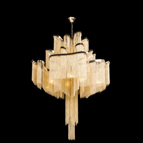 Подвесная люстра каскадная большая Loft It Stream 10208/800 Gold (220V, на цепи)