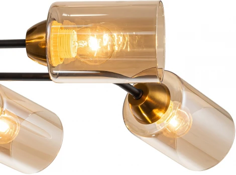 Потолочная люстра на штанге Escada Vertigo 1131/6P Black/Gold 6x60Вт E27, металл/стекло, черный/золото (220V)