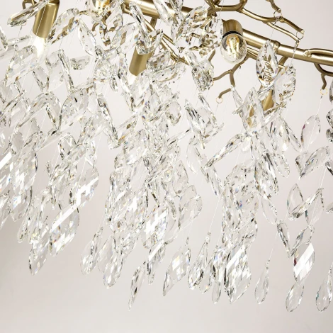 Подвесной светильник Favourite Brillo 3056-10P (220V, хрусталь, на тросе, лепестки, листья, ветки)