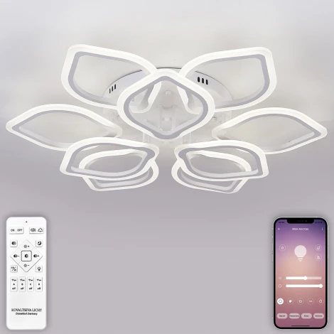 Потолочная люстра светодиодная Natali Kovaltseva Real LED LAMPS 81168 с пультом ДУ, моб. приложением 240W, белый, LED