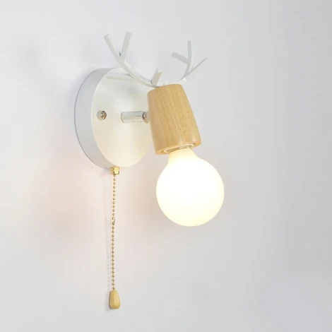 Бра с рожками Deer A Switch White/Light Wood ImperiumLoft Deer01 (204237-26) (220V, выключатель)
