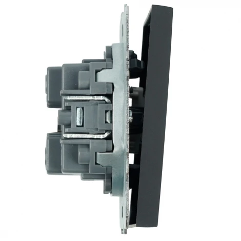 Выключатель одноклавишный самовозвратный (черный уголь, soft touch) Stekker Эмили 50326