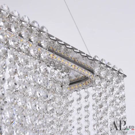 Подвесная люстра светодиодная APL LED Sicilia SH04.52.D.Ni.4000 (220V, хрусталь, на тросе)