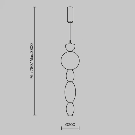 Подвесной светильник Maytoni Adore MOD297PL-L17BS3K (LED, 220V, на тросе, бусы)