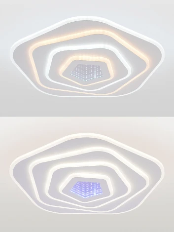 Потолочная люстра светодиодная с пультом ДУ 75W, белый, LED Natali Kovaltseva Palace LED LAMPS 81111/4C (регулировка яркости, 220V)