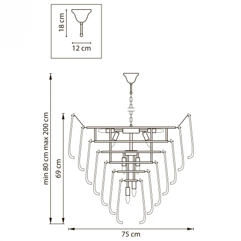 Подвесная люстра 799182 18х6W(led) E14 Золото/Прозрачный Lightstar Retro II 799182