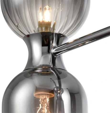 Потолочная люстра на штанге Lumion Tauna 8114/10 хром/дымчатый, металл/стекло G9 5*30W + E14 5*40W 220V