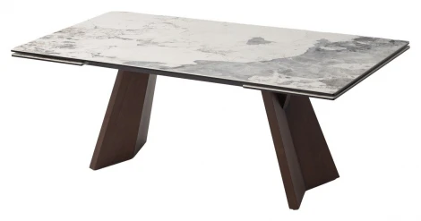 Стол БРИАН (BRIAN) 200 ЦВЕТ ПАНДОРА (MATTE PANDORA) керамика на стекле/ ОРЕХ, ®DISAUR M-City 64670