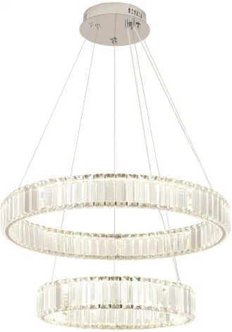 Подвесной светильник ярусный Crystal Lux MUSIKA SP100W LED CHROME (220V, на тросе, кольцо)